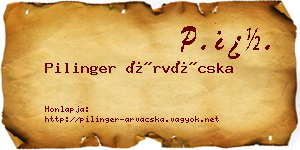 Pilinger Árvácska névjegykártya